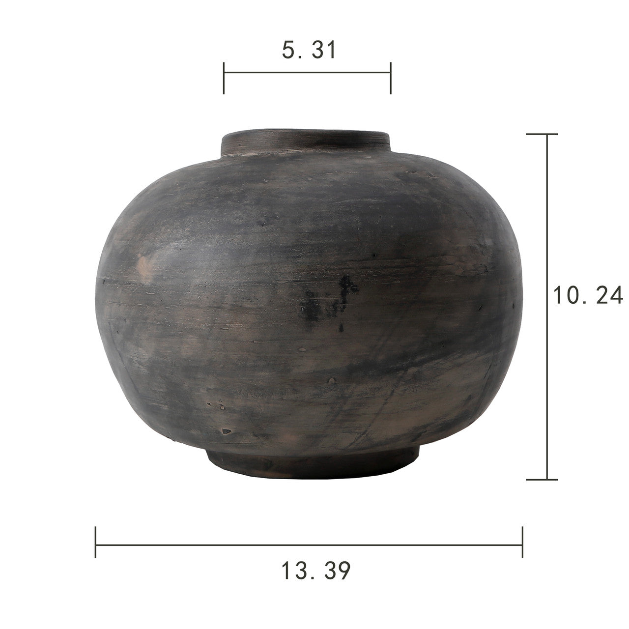 Earhty Gray Round Pot | By Luxe B Co.