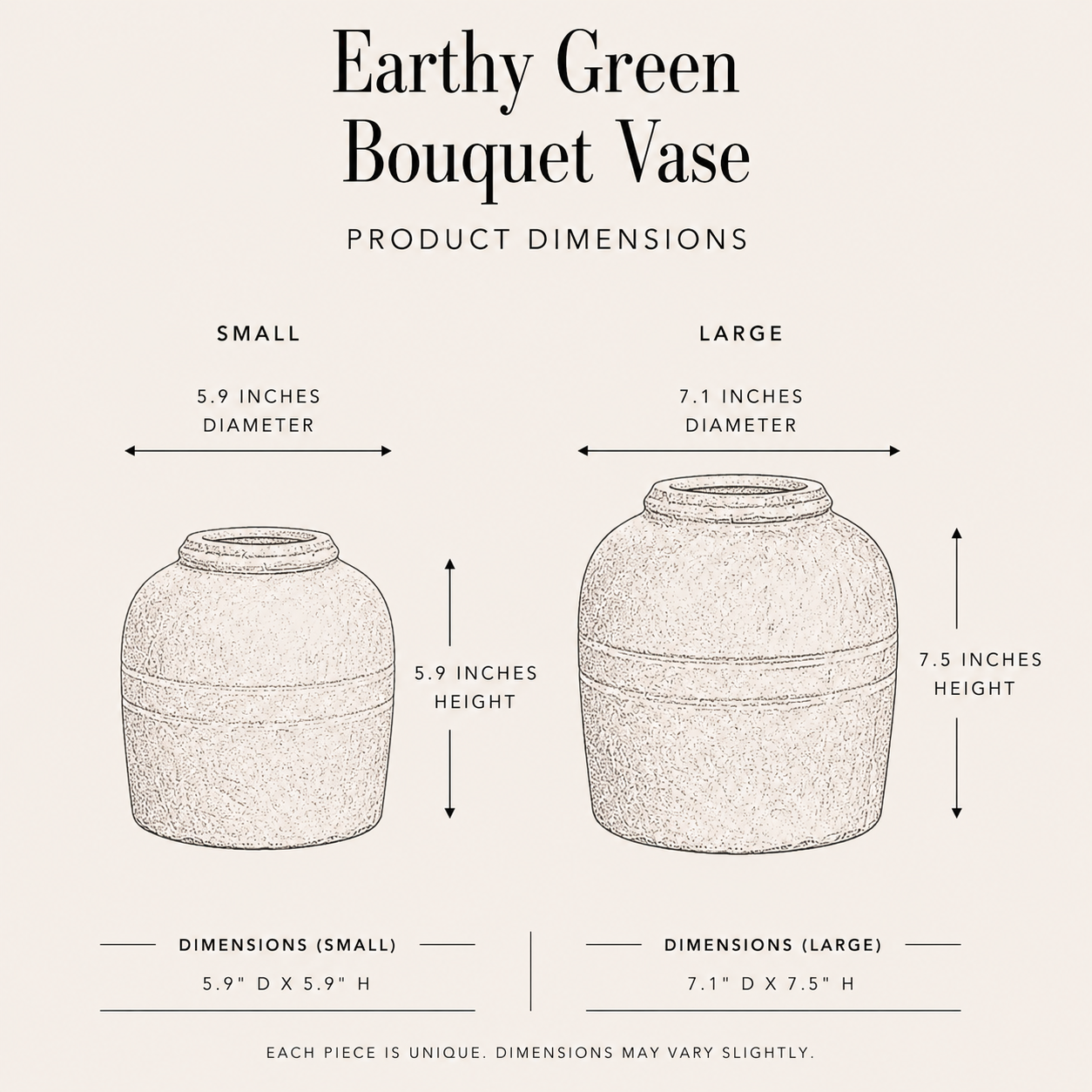 Earthy Green Bouquet Vase By Luxe B Co. 
