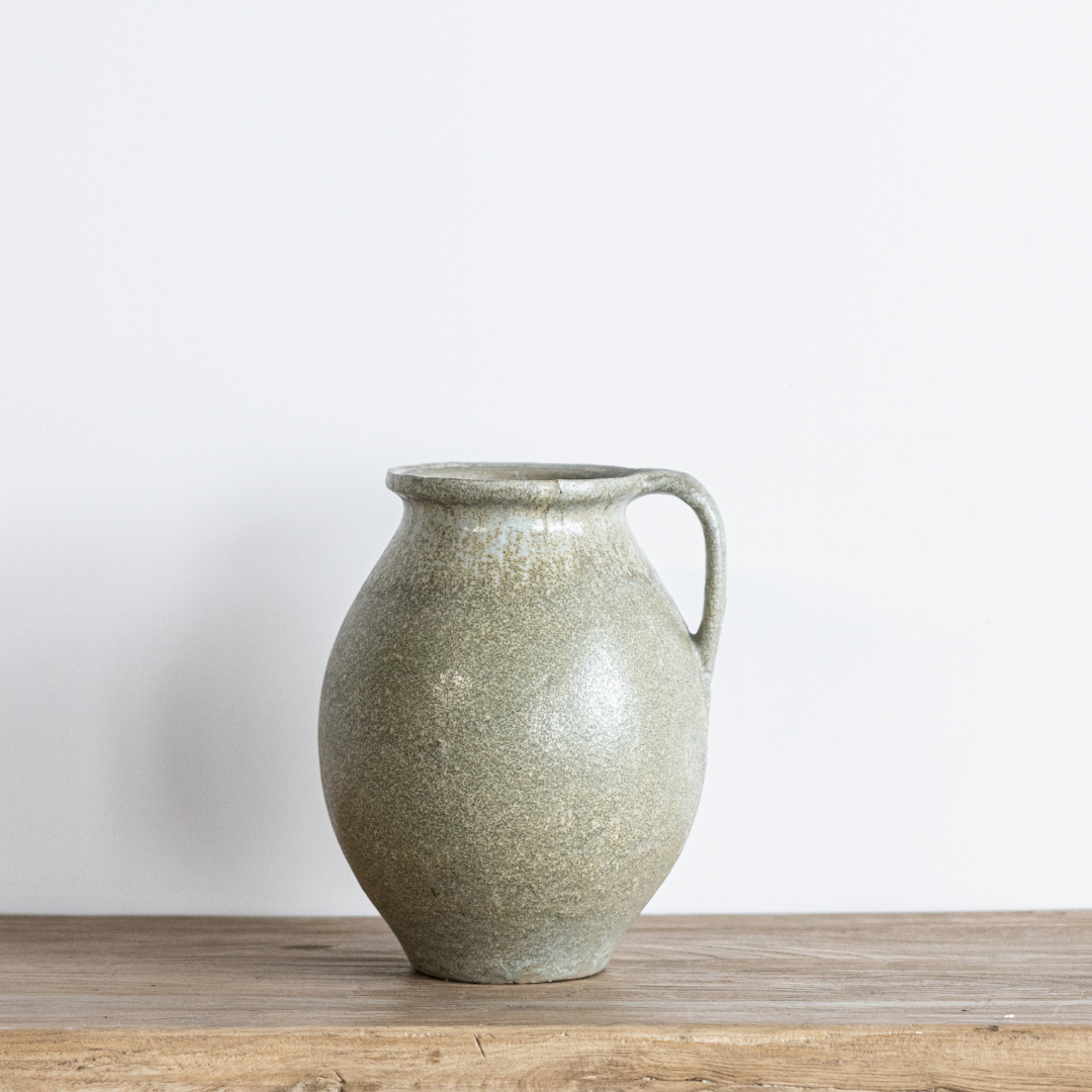 Earthy Green Terracotta Handled Jug | By Luxe B Co.