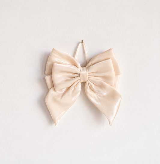 Cream Gauze Bold Bow