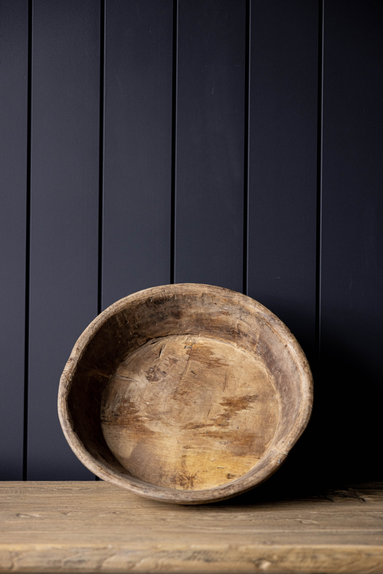 Vintage Round Wood Basin