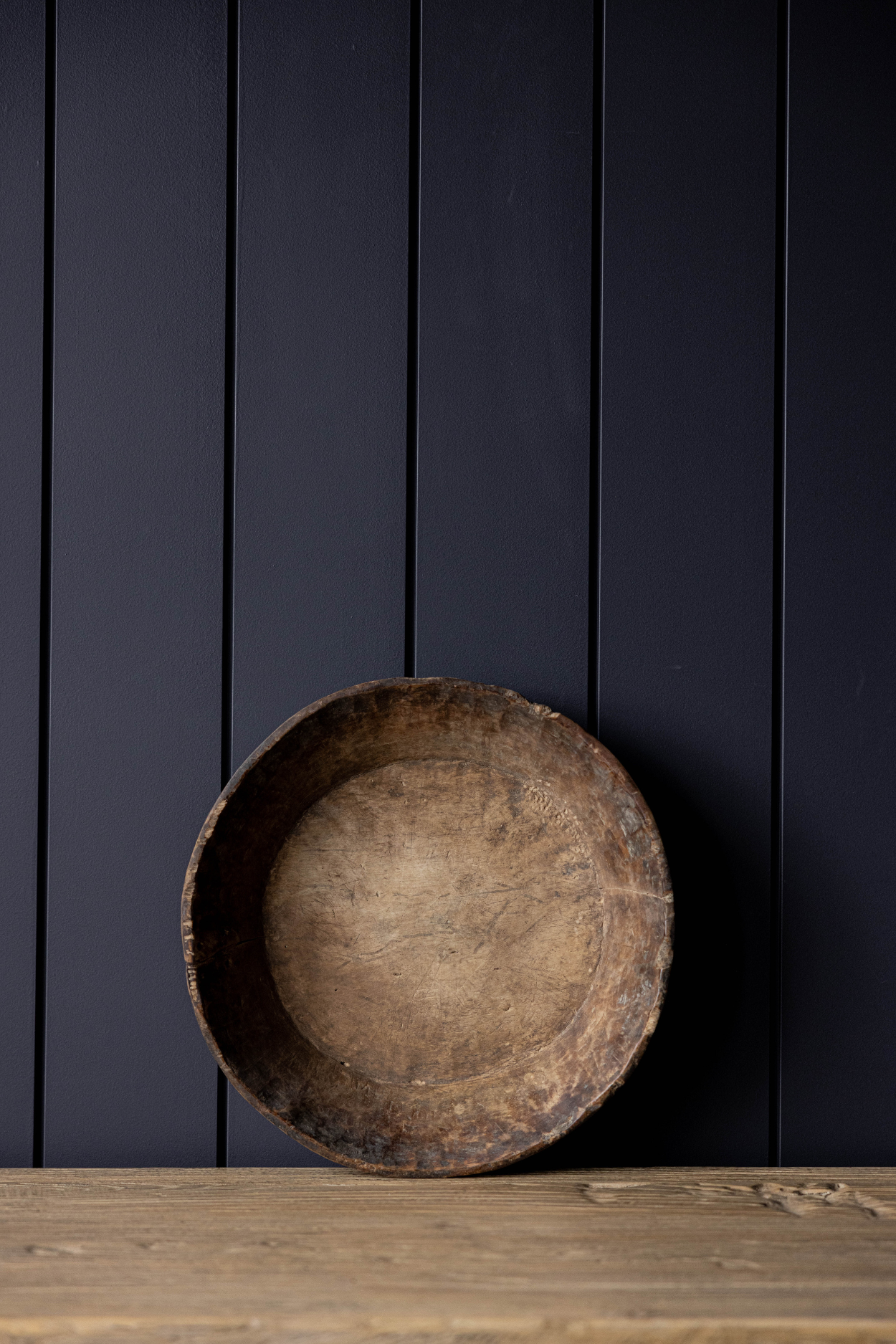 Vintage Round Wood Basin