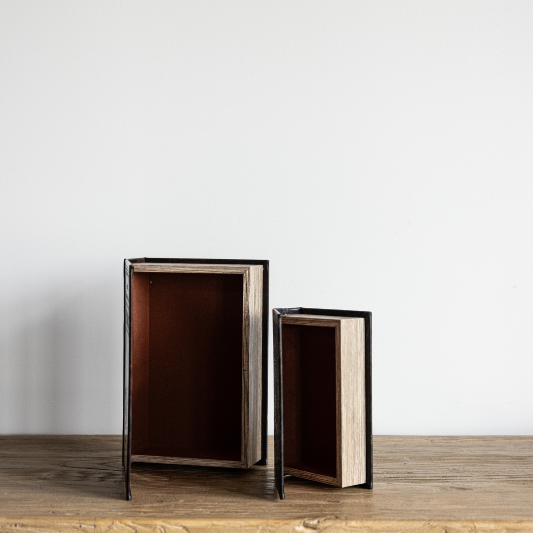 Faux Leather Storage Book Boxes | By Luxe B Co.