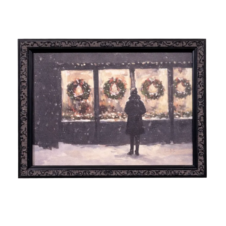 Antique-inspired black mould framed art by Luxe B Co featuring festive design for elegant holiday decor.