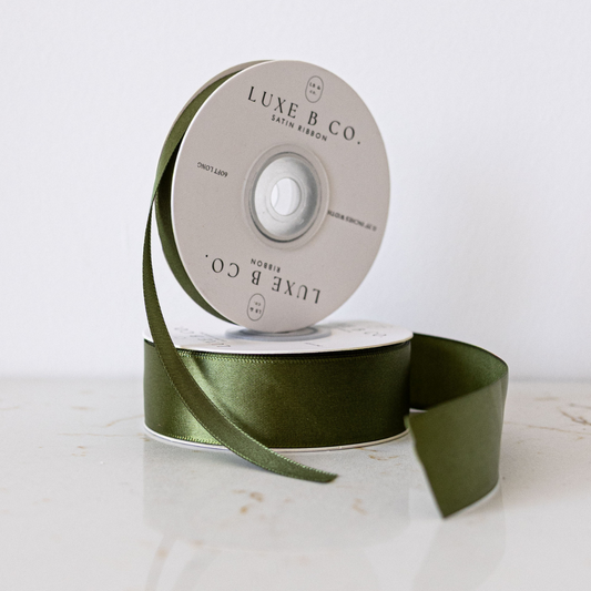 Forest Green Satin Ribbon Holiday Decor | By Luxe B Co.