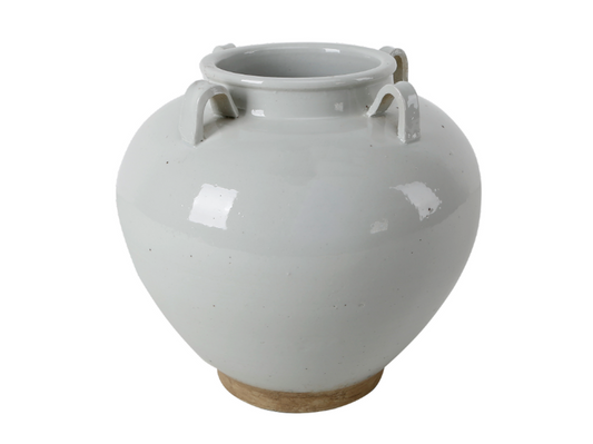 Four Handle Glazed Vase | By Luxe B Co.