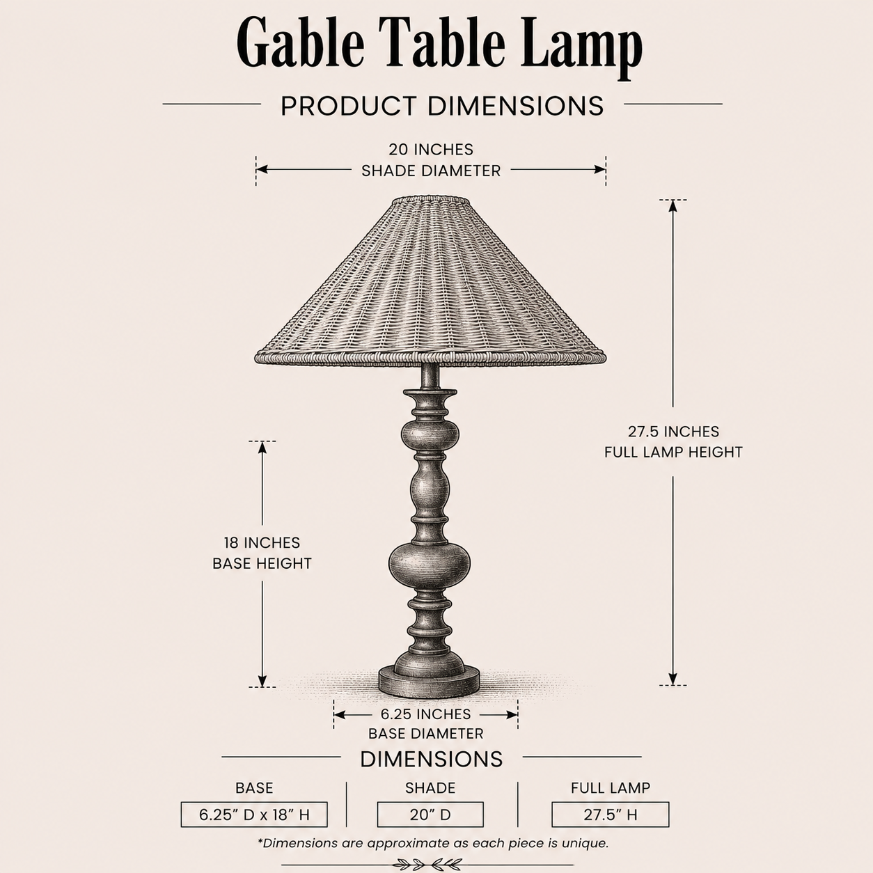 Gable Table Lamp By Luxe B Co. 