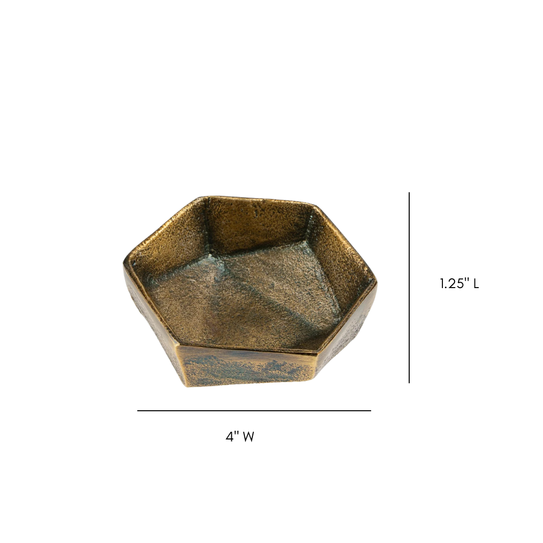 Decorative Geo Bronze Catchall by Luxe B Co, featuring a geometric bronze design for stylish organization.