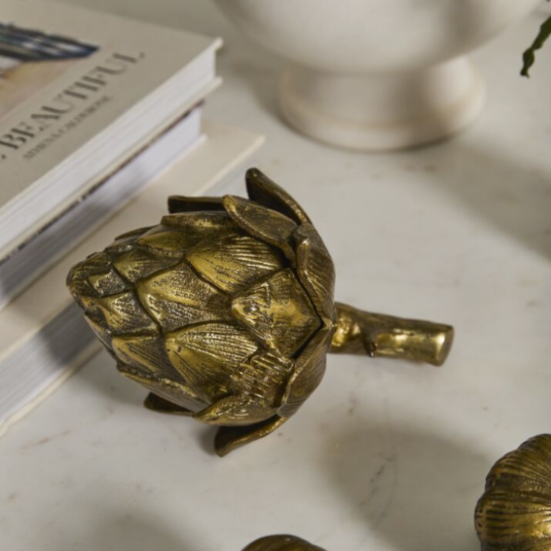 Gilded Bronze Artichoke Decor | By Luxe B Co. 