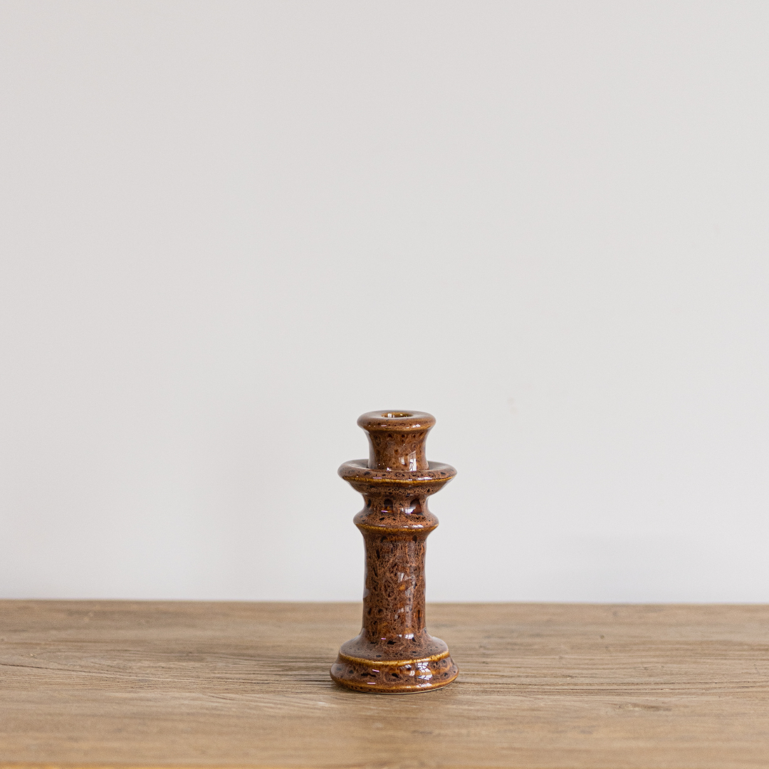 Gingerbread Ceramic Candle Holder | By Luxe B Co. 