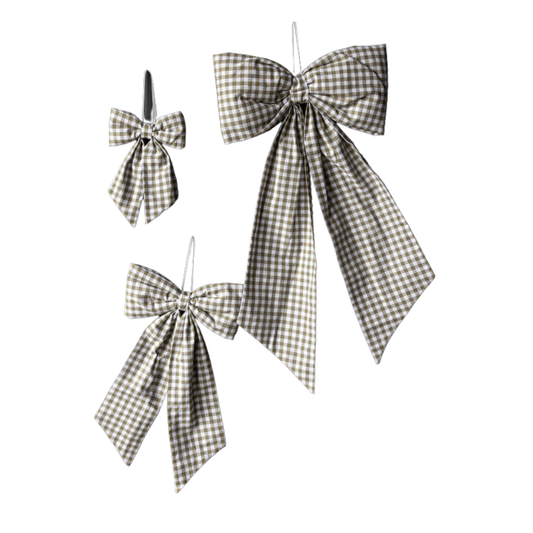 Gingham Green Fabric Bows | By Luxe B Co.