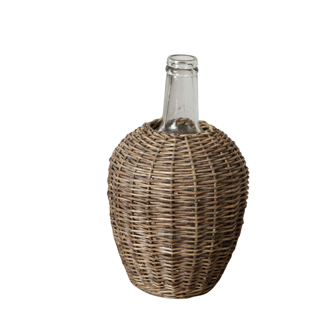 Glass Bottle With Willow Cover | By Luxe B Co.