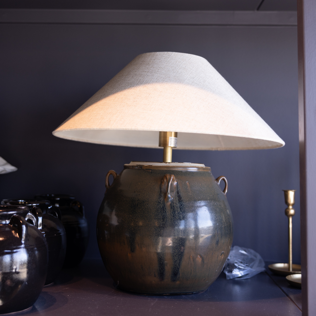 Glazed Handled Pot Table Lamp | By Luxe B Co.
