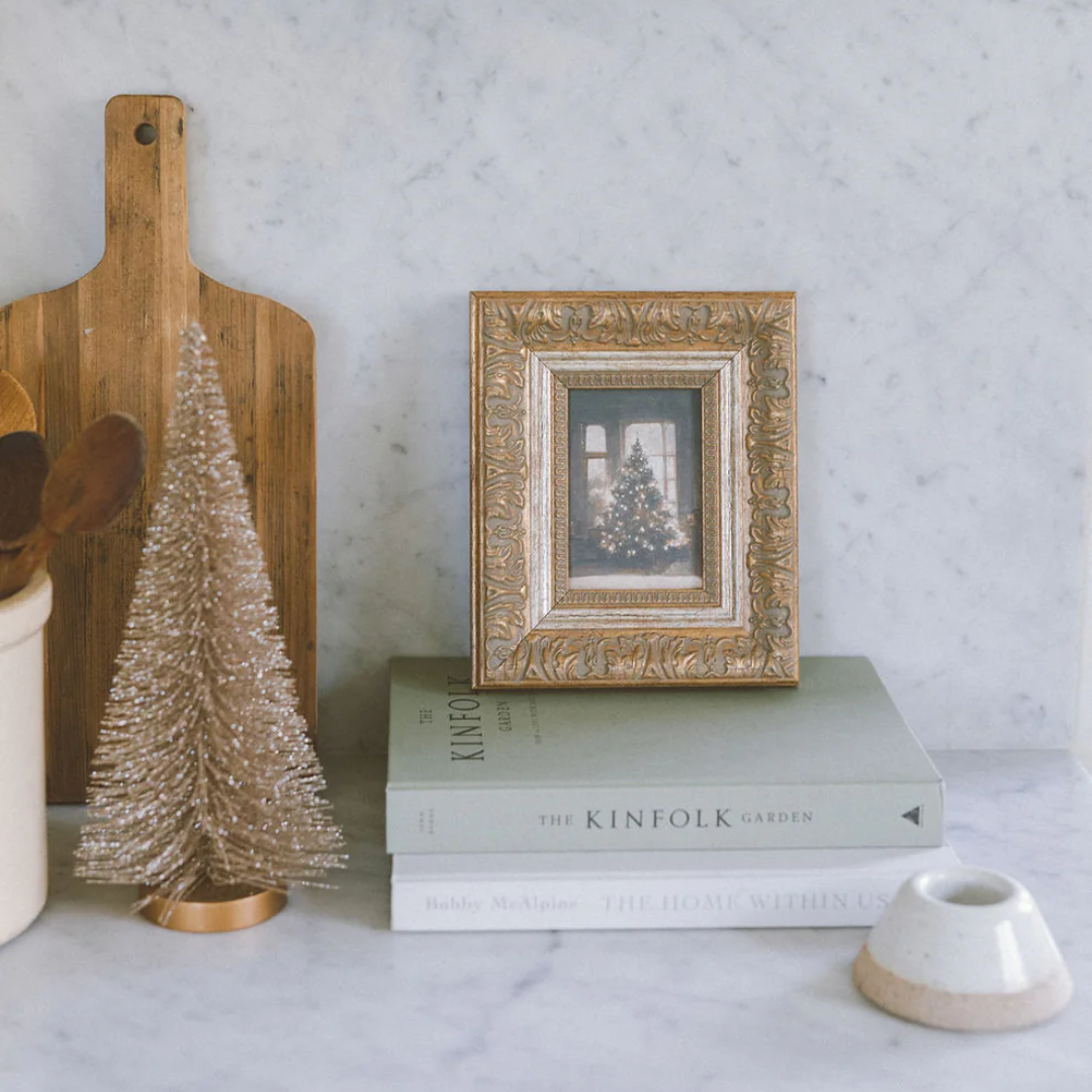 Glowing Christmas Tree Framed Antique Inspired Art | By Luxe B Co