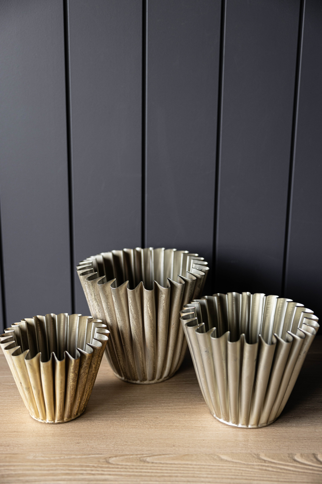 Gold Iron Fluted Planters | By Luxe B Co.