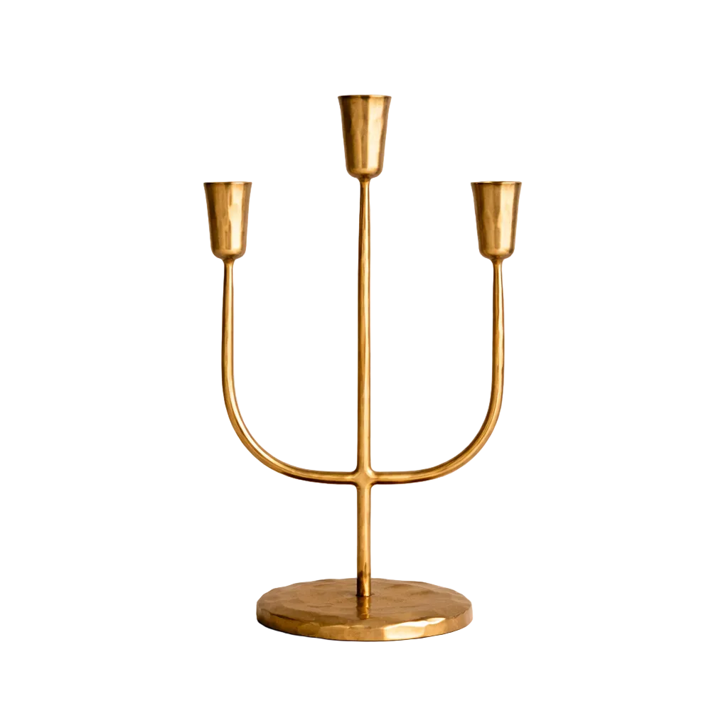 Gold 3 Arm Candelabra Large | By Luxe B Co. 