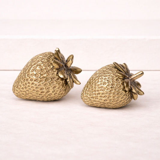Gold Finish Resin Strawberries Set | By Luxe B Co 