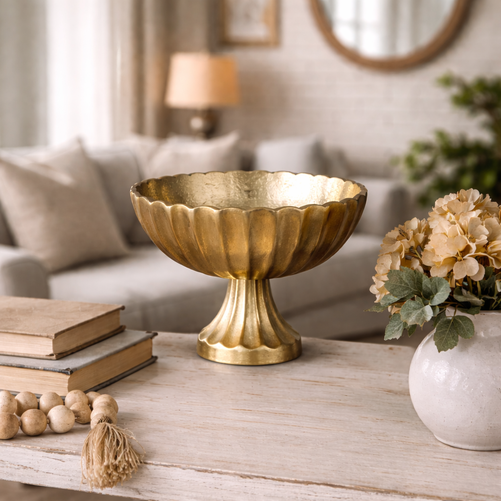 Gold Stripe Footed Compote | By Luxe B Co.