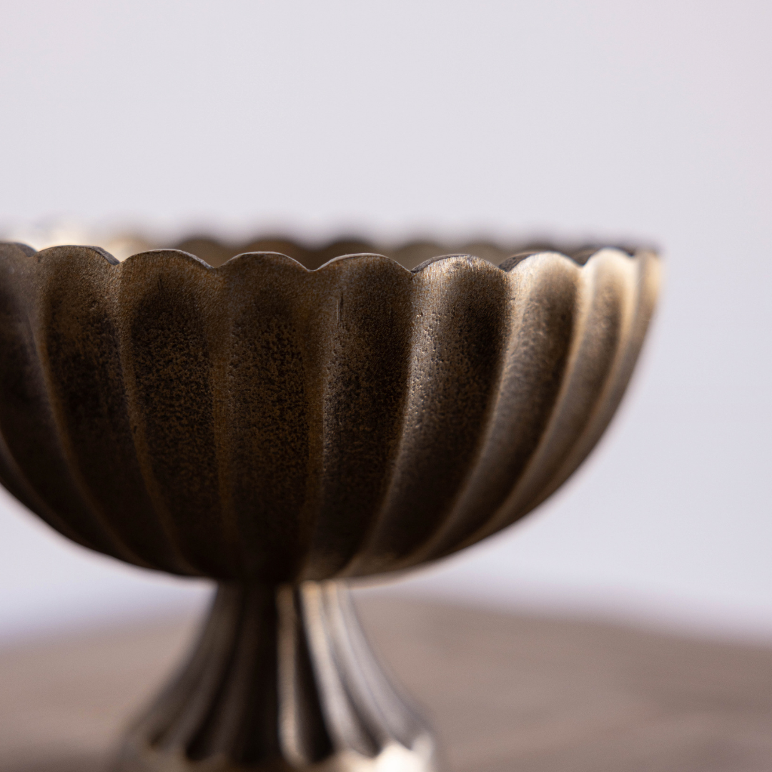 Gold Stripe Footed Compote | Luxe B Co.