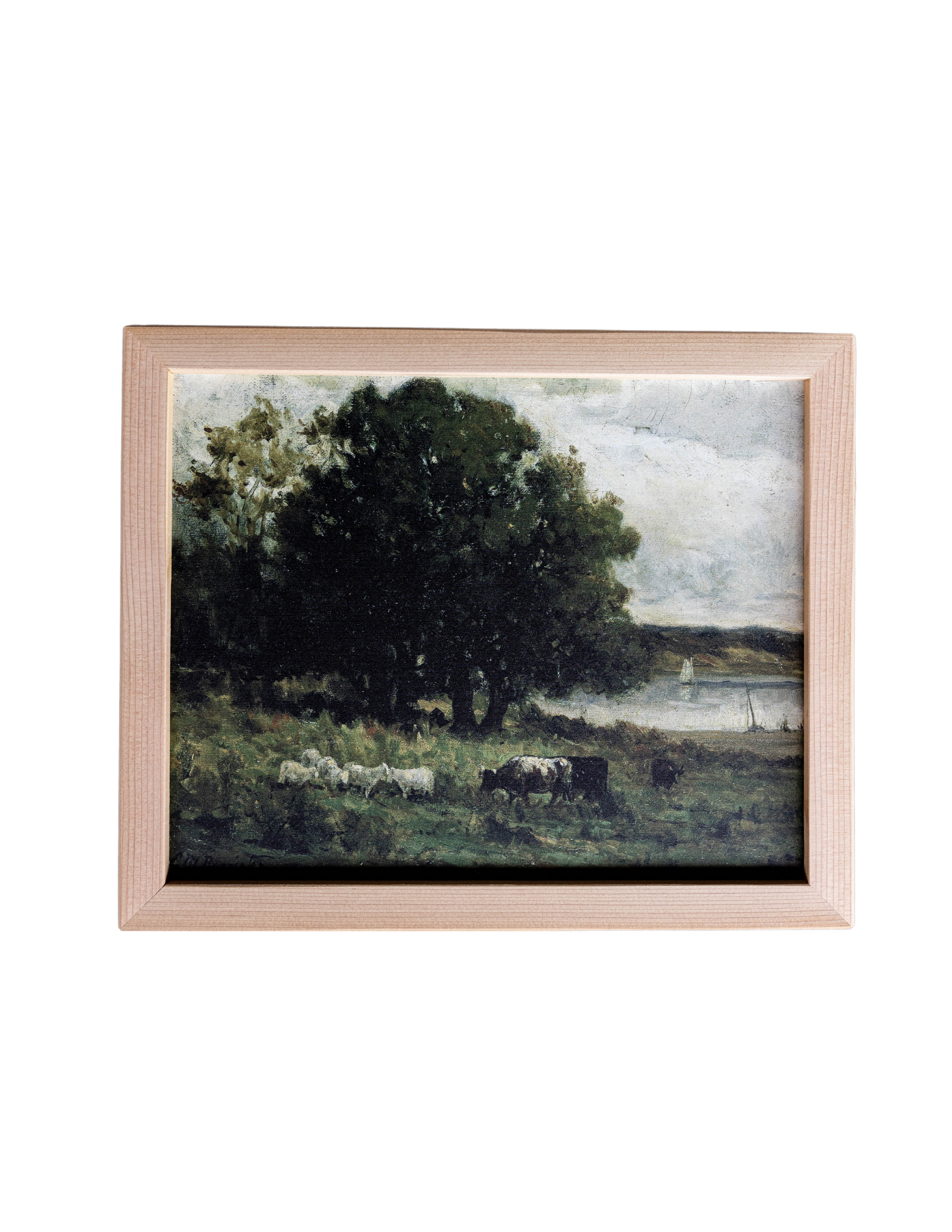 Green Farm Land Pine Framed Art | By Luxe B Co. 