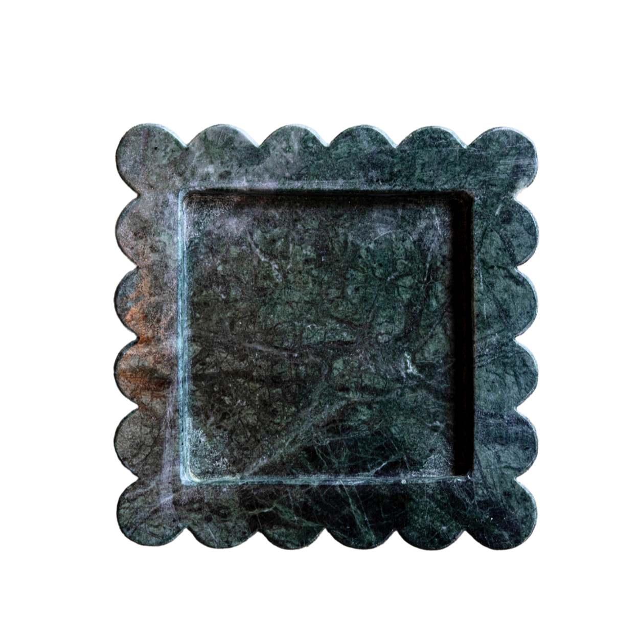 Green Marble Scalloped Tray | By Luxe B Co. 