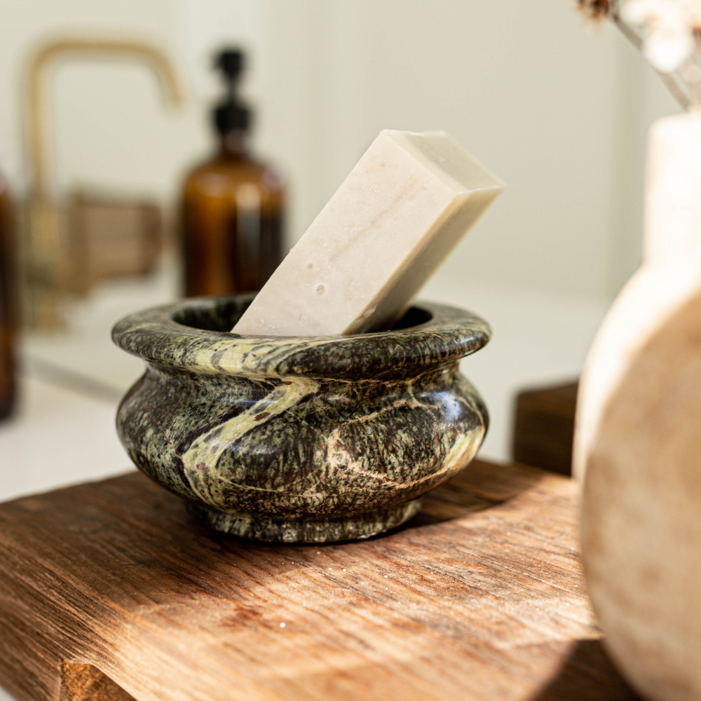 Green Bidasar Stone Bowl | By Luxe B Co. 
