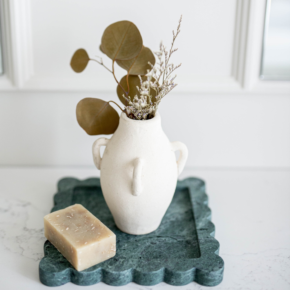 Green Marble Scalloped Tray - Luxe B Co