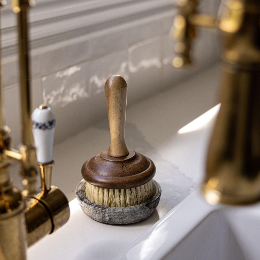 Grey Marble Soap & Brush Holder | By Luxe B Co. 