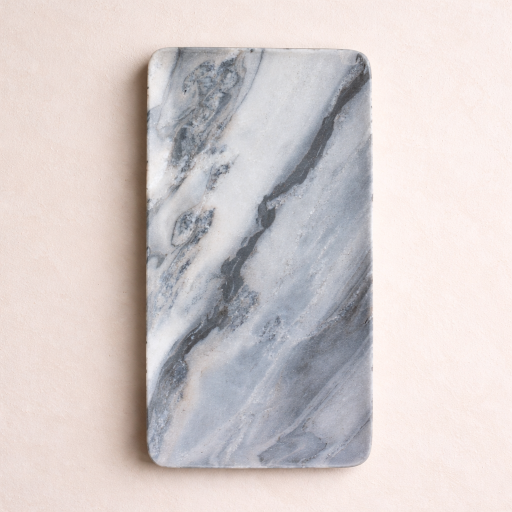 Grey Paleva decorative stone tray by Luxe B Co, showcasing a smooth, elegant surface perfect for stylish serveware or home decor.