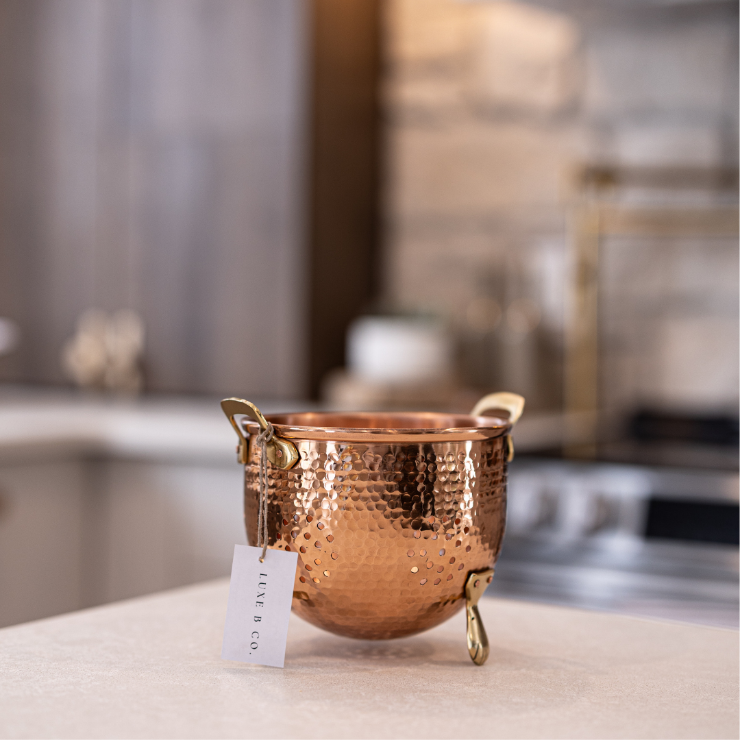 Hammered Copper Kitchen Strainer By Luxe B Co.