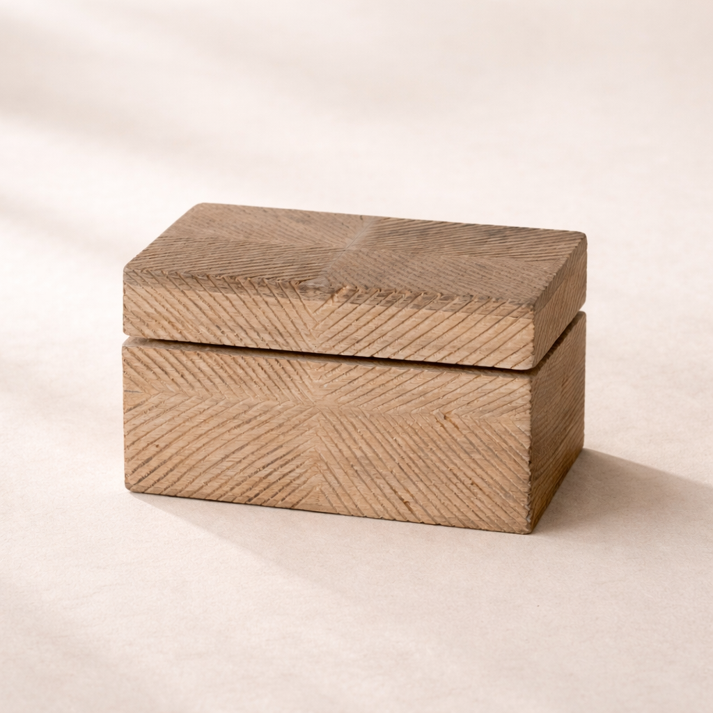 Hand-Carved Mango Wood Recipe Box | By Luxe B Co. 