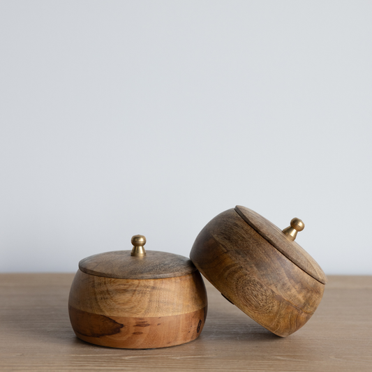 Handmade Mango Wood Jar | By Luxe B Co. 