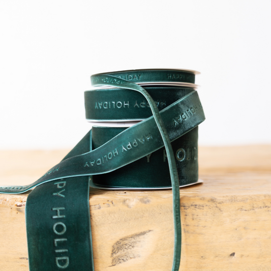 Happy Holiday Ribbon Velvet Green By Luxe B Co.