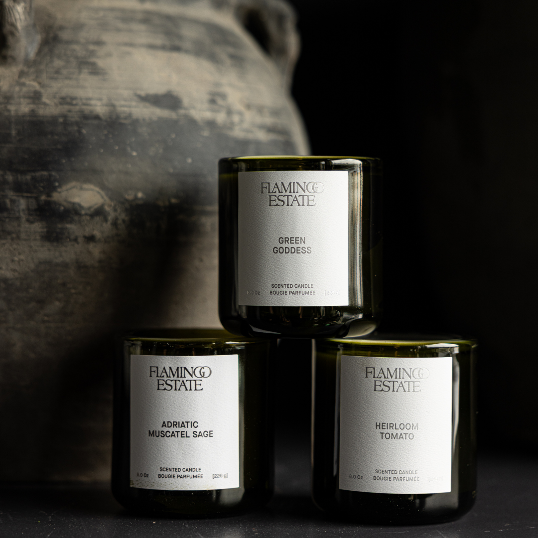 Heirloom tomato-shaped Luxe B Co Green Goddess Candle with a natural, rustic design on a neutral background.