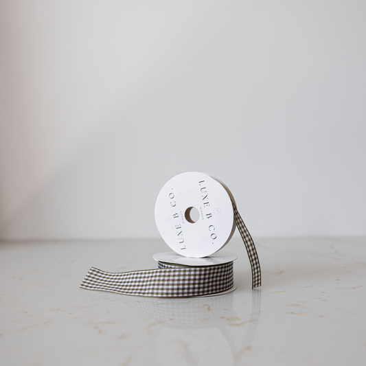 Gingham Olive Ribbon Holiday Decor | By Luxe B Co. 