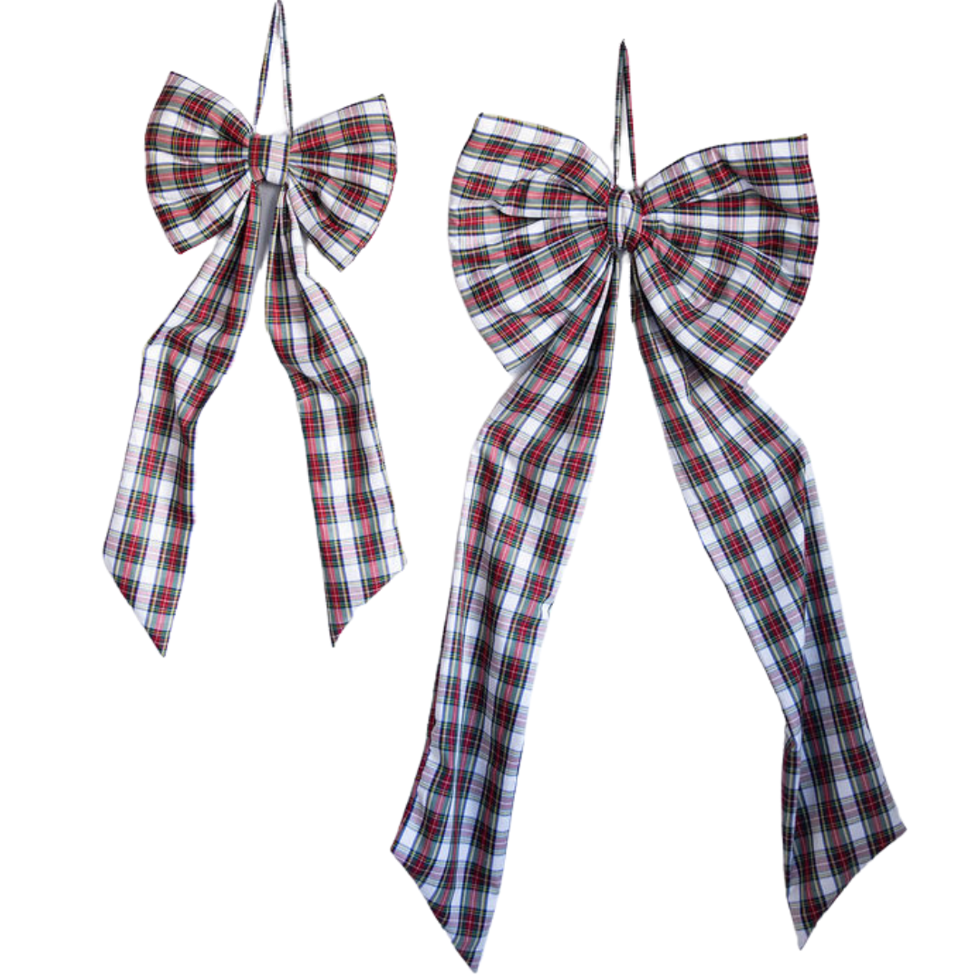 Holiday Red Plaid Oversized Bow Large | By Luxe B Co.