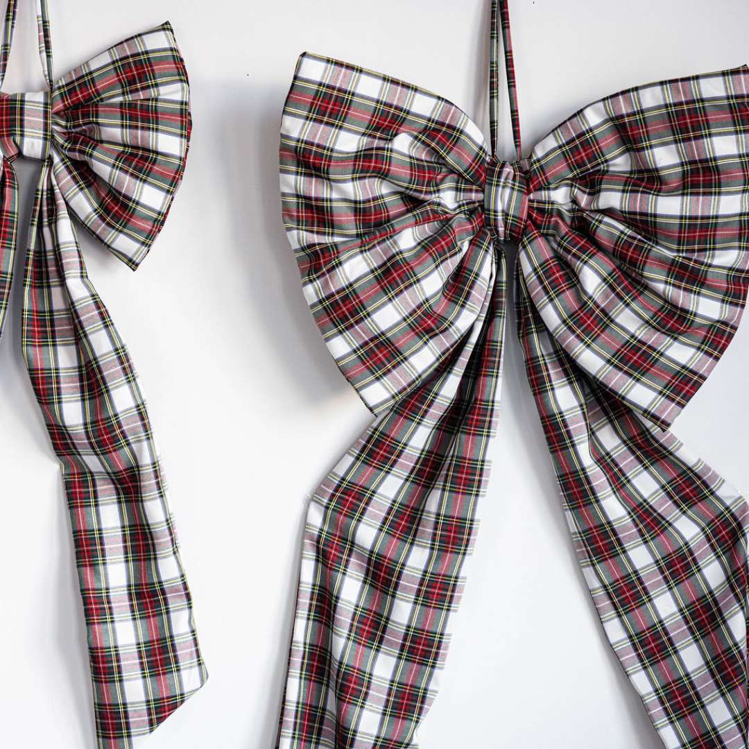 Holiday Red Plaid Oversized Bow Medium | By Luxe B Co.