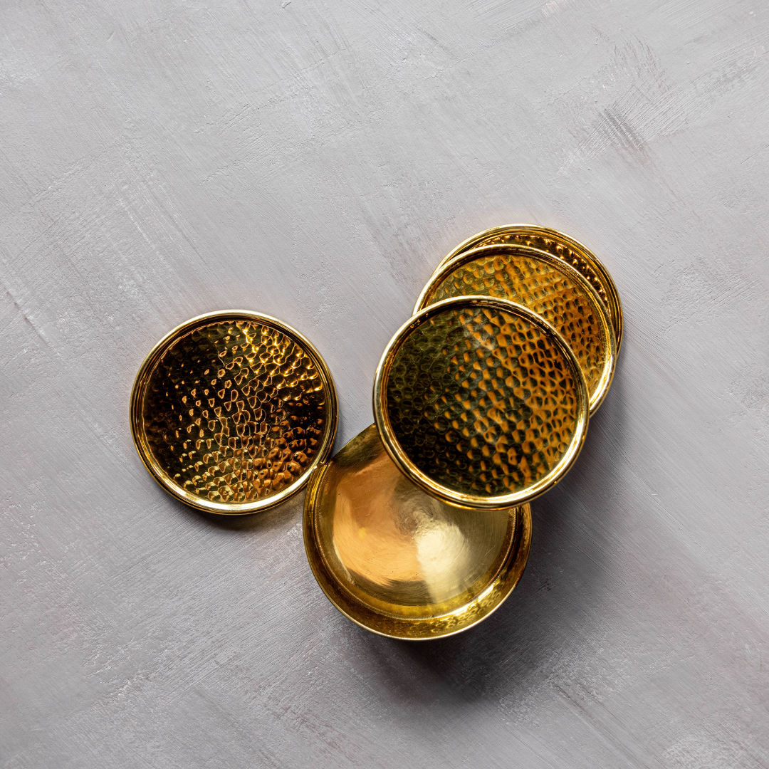 Hammered Aluminum Coasters Set - Luxe B Co