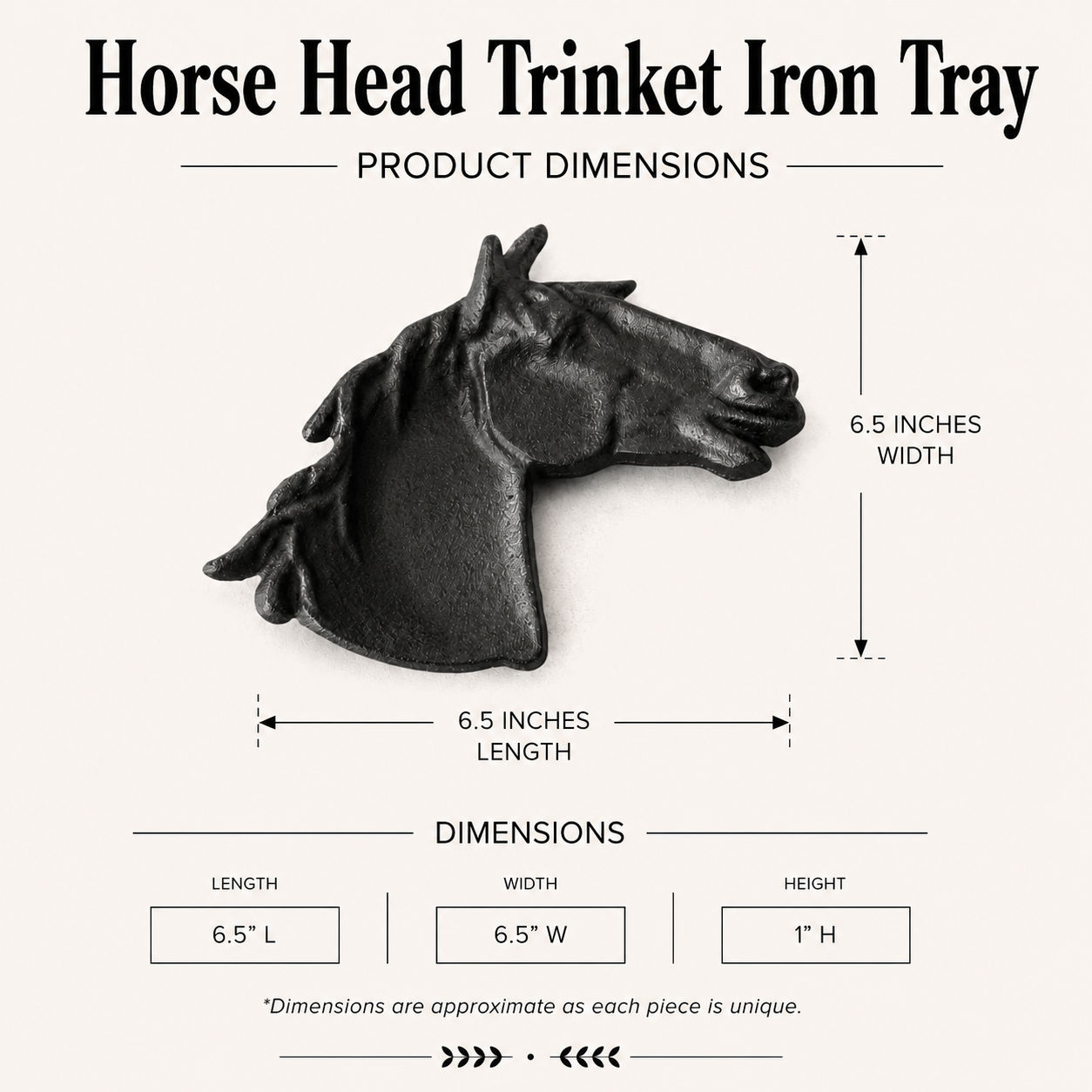 Horse Head Trinket Iron Tray By Luxe B Co. 