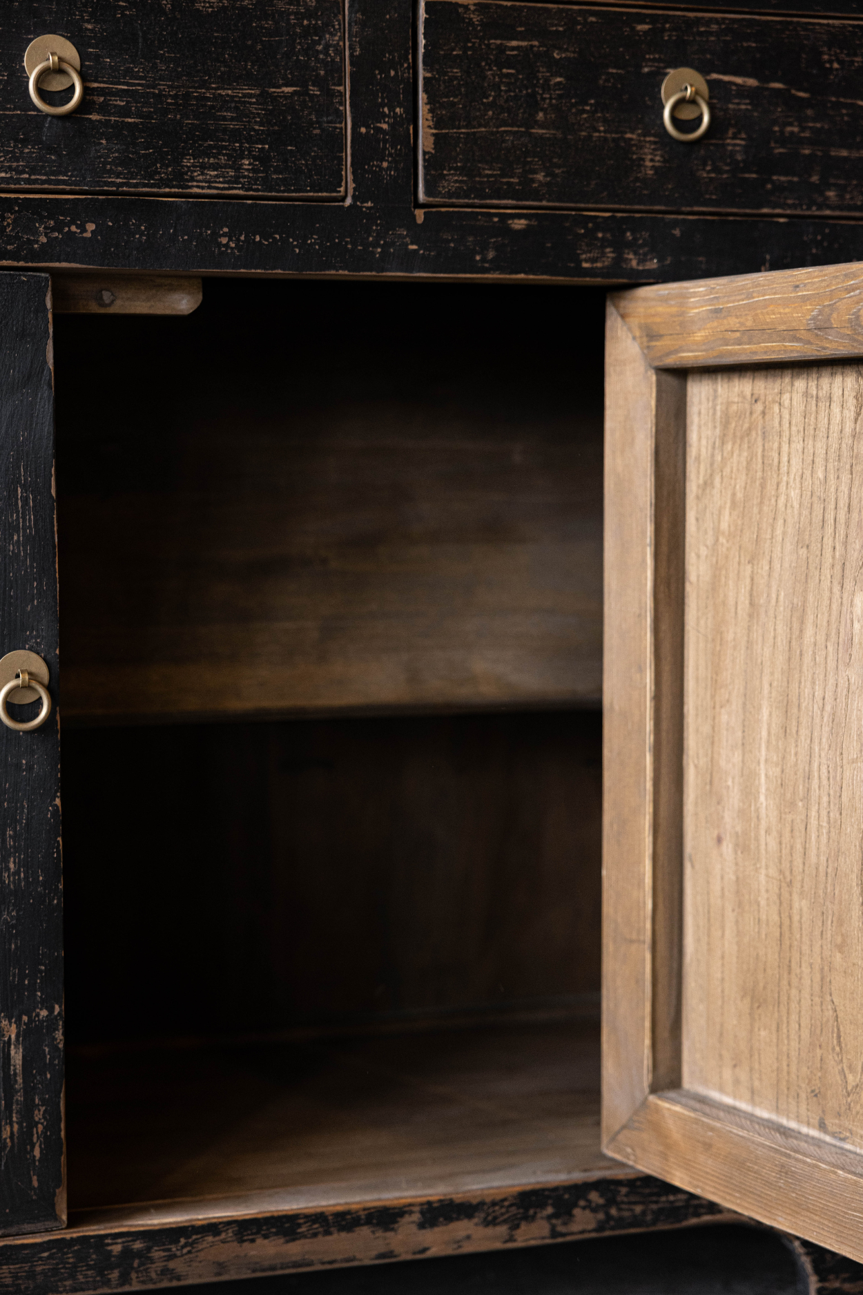 Indio Black Wash Elm Wood Console Table | By Luxe B Co. 