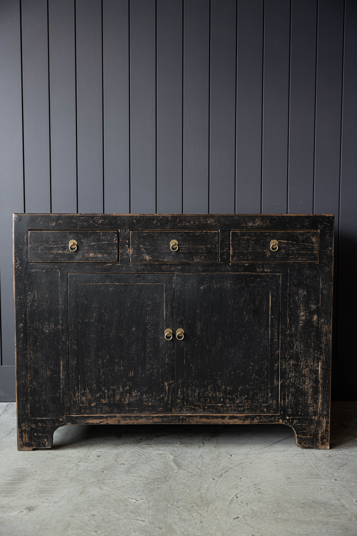 Indio Black Wash Elm Wood Console Table | By Luxe B Co. 