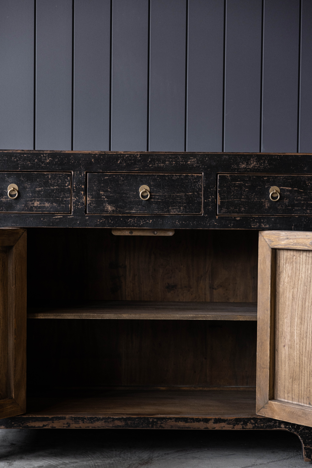 Indio Black Wash Elm Wood Console Table | By Luxe B Co. 