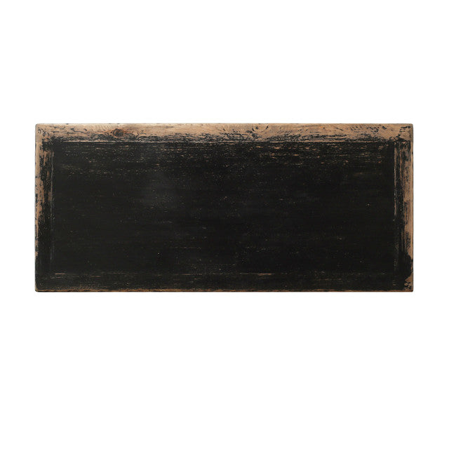 Indio Elm Wood Two Drawer Console Table Grand Black Wash | By Luxe B Co.
