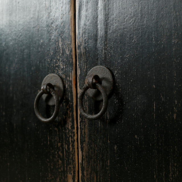 Indio Elm Wood Two Drawer Console Table Grand Black Wash | By Luxe B Co.
