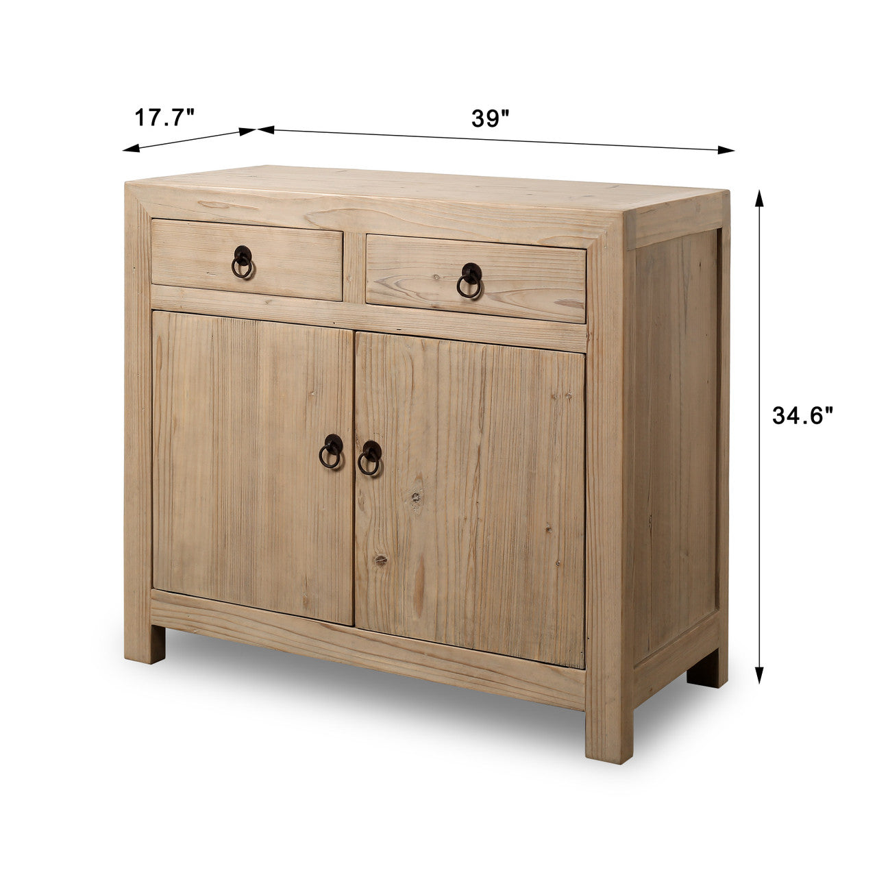 Indio Elm Wood Two Drawer Console Table Grand Natural | By Luxe B Co.