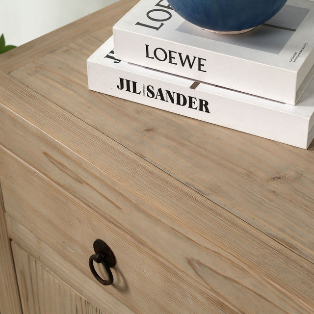 Indio Elm Wood Two Drawer Console Table Grand Natural | By Luxe B Co.