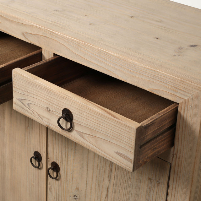 Indio Elm Wood Two Drawer Console Table Grand Natural | By Luxe B Co.