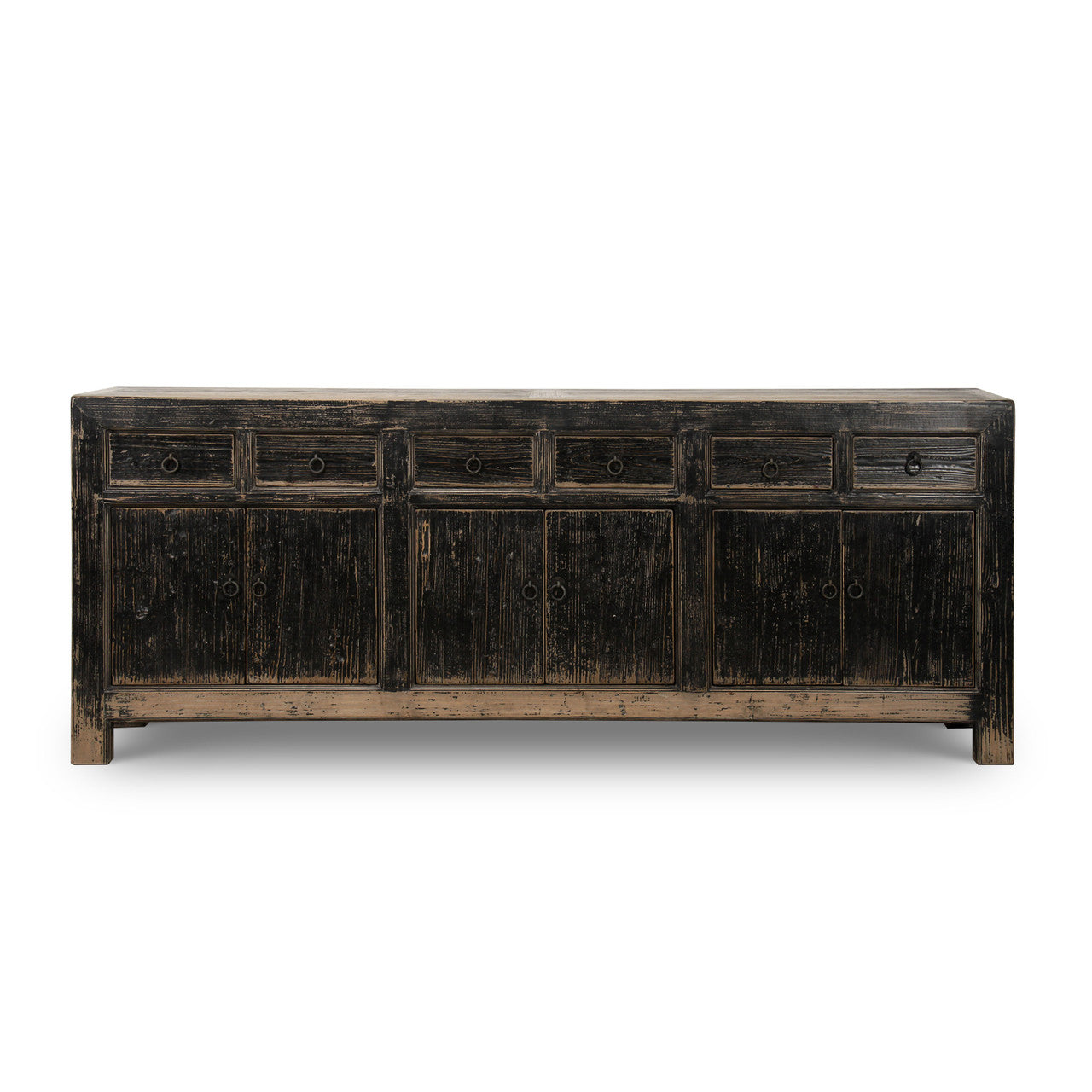 Indio Reclaimed Elm Wood Elm Console Black Wash | By Luxe B Co.