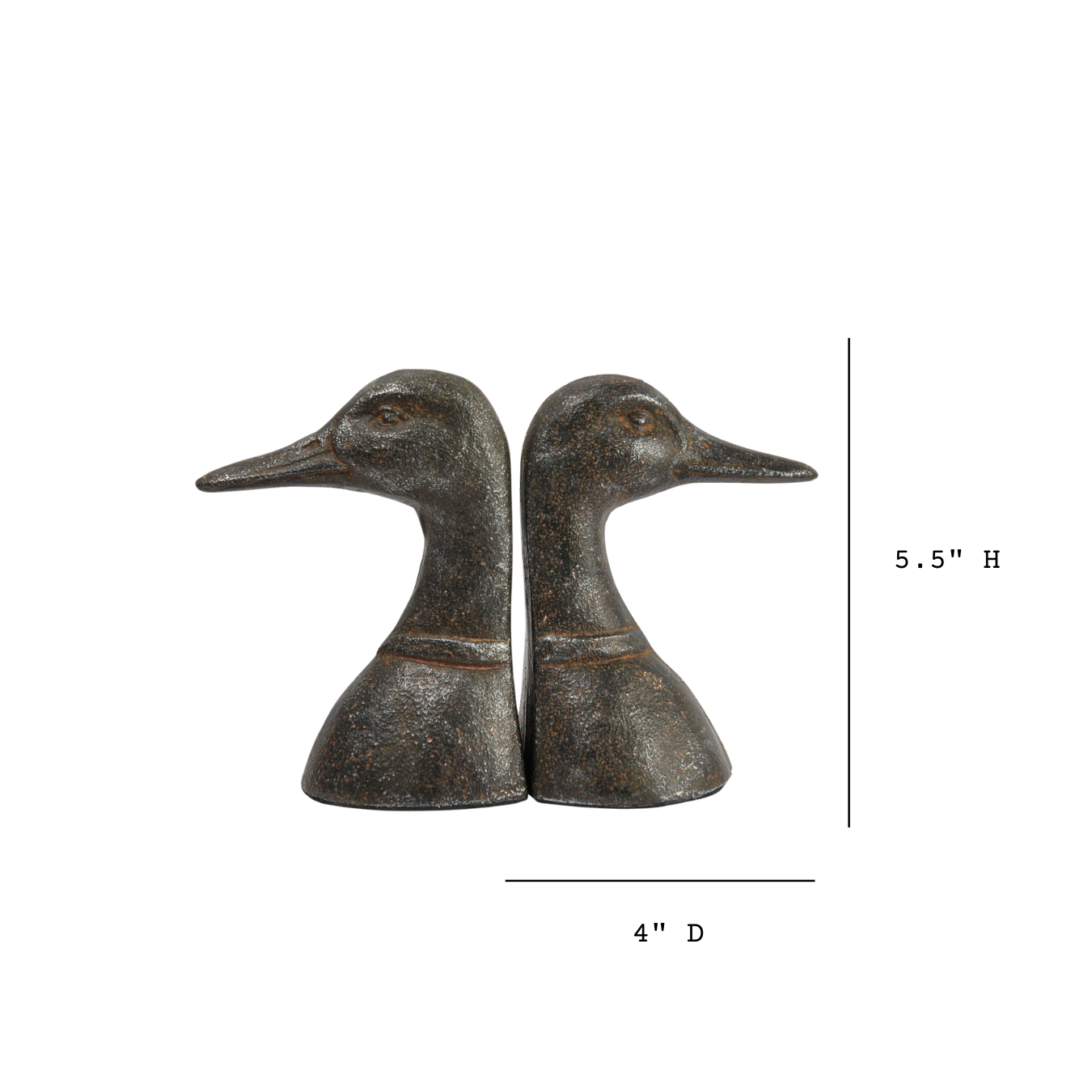Iron Duck Head Bookends | By Luxe B Co.