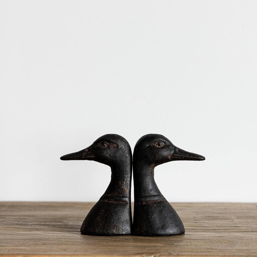Iron Duck Head Bookends